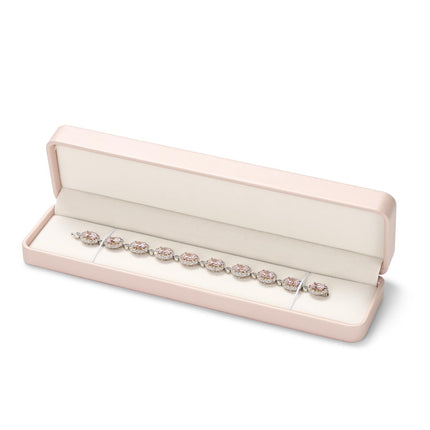 Pink PU Leather Jewelry Gift Box for Necklace Long Chain Jewelry Necklace Long Chain Gift Box, for Wedding, Engagement (only box)