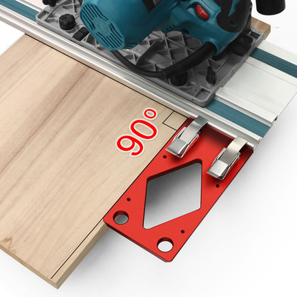 Track Saw Square Guide for Guide Rail, 90 Degree Right Angle Guide with Edge Support,Compact Circular Saw Accessory for Parallel Guide System