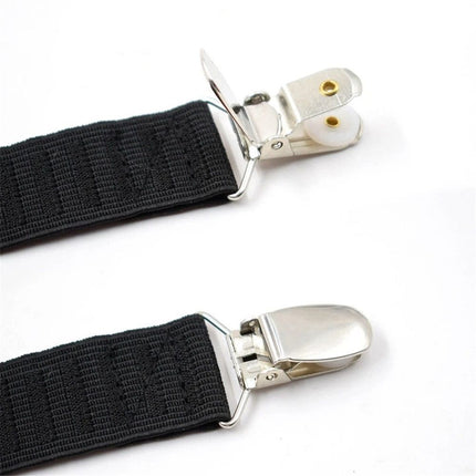 1 Pair of Super Shirt Stay Garters , No-Slip Clip,Adjustable Elastic Shirt Garter Straps with Non-Slip Clips – Professional for Men Women Comfortably, Black