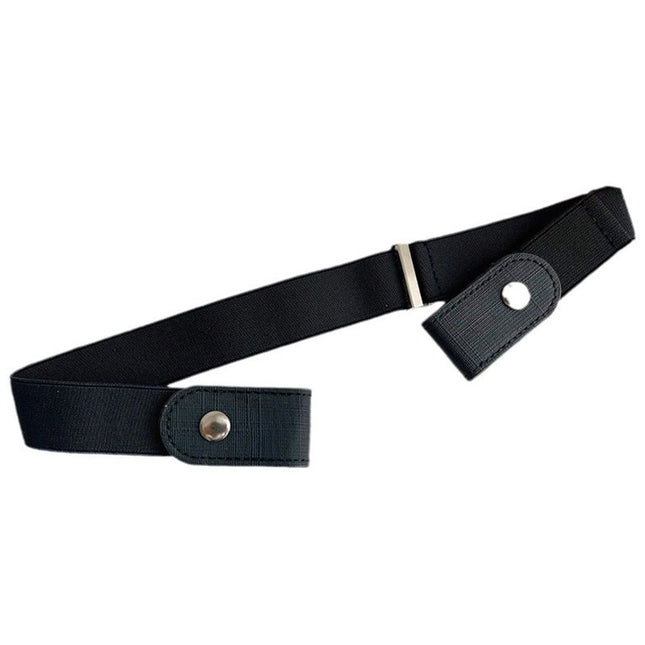Buckle Elastic Belt for Men, Invisible Buckleless Stretch Belt for Men Women, Exquisite Buckle Invisible Belt Versatile Thin Waistbands Snap Button Design Belts