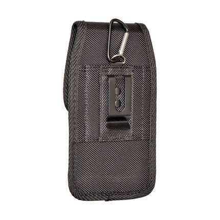 Heavy Duty Oxford cloth Phone Holster with Belt Clip, Case-Friendly Rugged Cell Phone Pouch for Men, Black（4.5-5.0 inches）