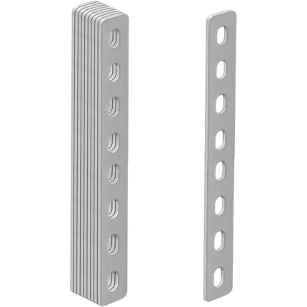 10 Pack 8.18" Flat Straight Brace Brackets,Stainless Steel Slotted Slightly Adjustable Mending Plates（screws are not included）