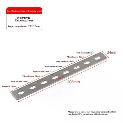 10 Pack 8.18" Flat Straight Brace Brackets,Stainless Steel Slotted Slightly Adjustable Mending Plates（screws are not included）