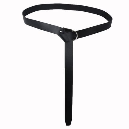 Medieval minimalist Leather Belt - Leather Belt with O Ring Reenactment for Men Women, Halloween Cosplay Black