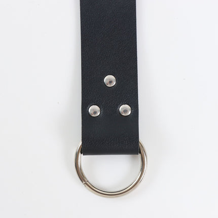 Medieval minimalist Leather Belt - Leather Belt with O Ring Reenactment for Men Women, Halloween Cosplay Black