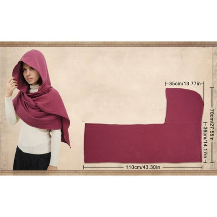 Women Men Fashion Shawl Scarf Cape | Multifunctional Hooded Cowl | Medieval Linen Cotton Cowl Hood |Vintage Goth Costume