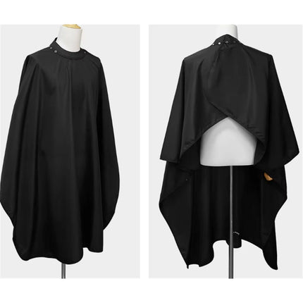 Cape with Soft silicone Neck Collar | Professional Hair Cutting Cape for Stylists & Adults | Hair & Water Repellent| Adjustable Snap Closure, 62" x 55", Black