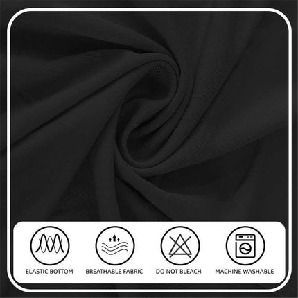 Black Bed Cover Massage Table Cover Protector with Cut-Out for Leg Room, Stretch Rectangular Table Cover for 6FT Eyelash Extension Bed/Spa Bed/Message Bed(Strong Elasticity，Only bed cover)