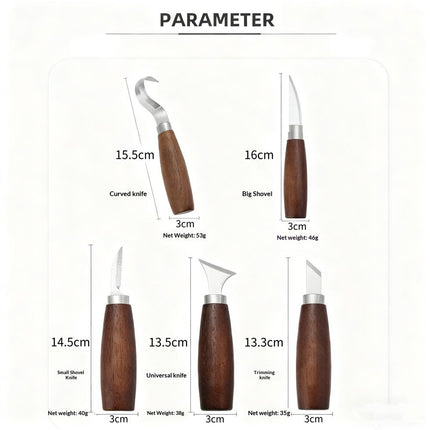 Wood Carving Kit Kit Wood Carving Tools Set for DIY Crafts for Wood DIY Beginners,Carving Kit for Beginners (Brown)