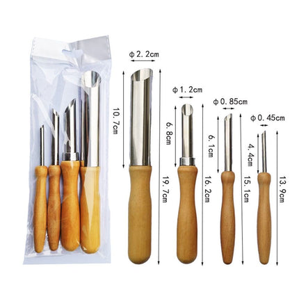 2 set Round Hole Cutter 4 PCS Stainless Steel and Wood Circle Shaping Hole Cutters for Pottery Clay Sculpture 4Sizes