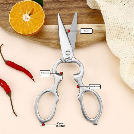 Heavy Duty Kitchen Scissors - Stainless Steel Kitchen Shears, Ultra Sharp Micro Serrated Poultry Shears, Cooking Scissors for Meat, Dishwasher Safe