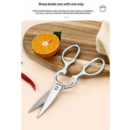 Heavy Duty Kitchen Scissors - Stainless Steel Kitchen Shears, Ultra Sharp Micro Serrated Poultry Shears, Cooking Scissors for Meat, Dishwasher Safe
