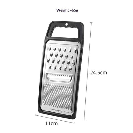 Chef Aid Grater Frame, black, Rectangular, Non-Slip, Multifunction Tool for Kitchen Prep（24.5 x 11cm）
