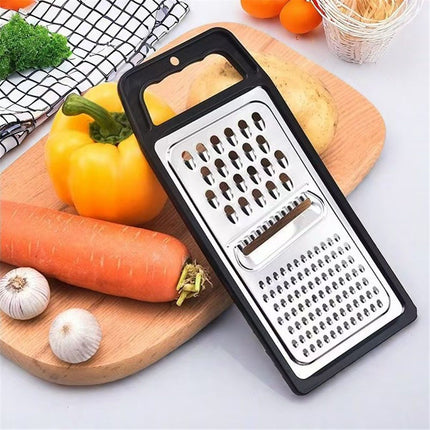 Chef Aid Grater Frame, black, Rectangular, Non-Slip, Multifunction Tool for Kitchen Prep（24.5 x 11cm）
