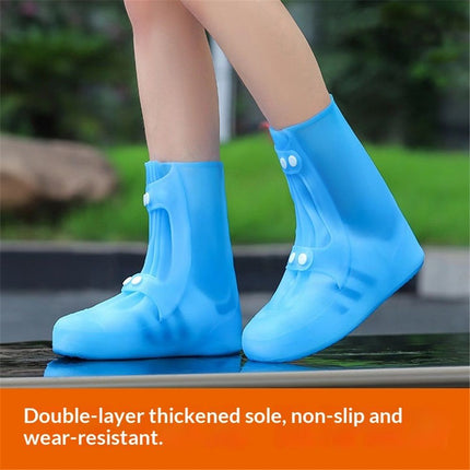 Waterproof Shoe Covers Non-Slip Rain Shoe Covers Reusable pvc Shoes Covers For Rain Resistant Rain Boots For Men Women Outdoor Overshoes Protection（M,BLUE）（Only shoe covers）