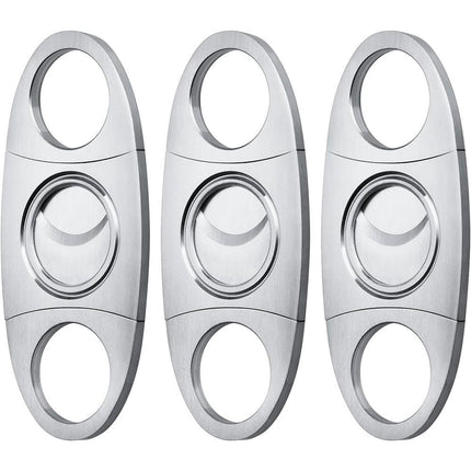 Cigar Cutter Set (6 Pack), Guillotine Double Blade, Cigar Accessories for Men, Stainless Steel Smoking Accessories Tool, Portable Sharp Clean Cut - Silver