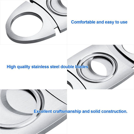 Cigar Cutter Set (6 Pack), Guillotine Double Blade, Cigar Accessories for Men, Stainless Steel Smoking Accessories Tool, Portable Sharp Clean Cut - Silver