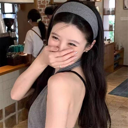 2 pack Headbands for Women Extra Wide Cloth Fabric Headband Fashion Non Slip Elastic Head Bands for Girls Hair Accessories (Gray)