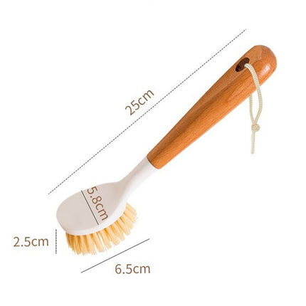 2 pack Wooden Dish Brush, Dish Brushes with Handle, Wooden Handle Soft Scrubber Kitchen Brush for Dishes and Vegetables
