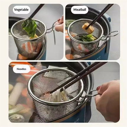 2 Pcs Stainless Steel Basket, Mesh Spider Food Dumpling Noodle Strainer, Fine Mesh Strainer with Handle, Food Strainers