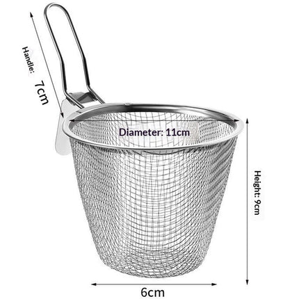2 Pcs Stainless Steel Basket, Mesh Spider Food Dumpling Noodle Strainer, Fine Mesh Strainer with Handle, Food Strainers