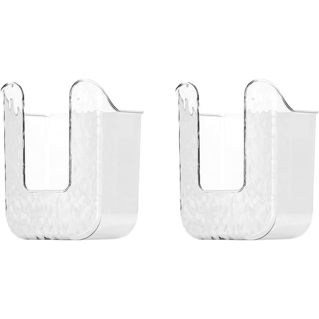 2 Pcs Bathroom Toilet Wall-Mounted Wet Wipes Dispenser Kitchen Wipes Wall Mount Storage Box (Transparent White)