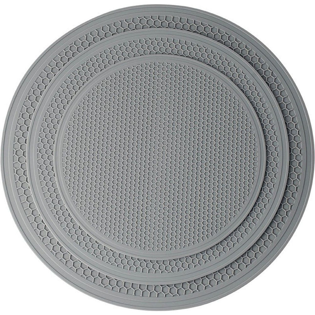 8 10 12 Inch Microwave mat, Multi-Purpose Hot Pad,Pot Holder,Baking,Drying, Silicone mats for Microwave,Dishwasher Safe - Splatter Guard, Set of 3,Grey