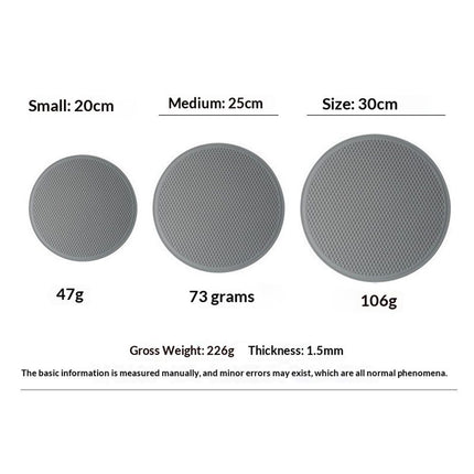 8 10 12 Inch Microwave mat, Multi-Purpose Hot Pad,Pot Holder,Baking,Drying, Silicone mats for Microwave,Dishwasher Safe - Splatter Guard, Set of 3,Grey