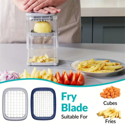 Vegetable Chopper: Veggie Dicer Fruit Slicer, Potato French Fry Cutter, Wedge Cutter, Onion Chopper, Safe to Use, Easy to Clean & Store（Only box）