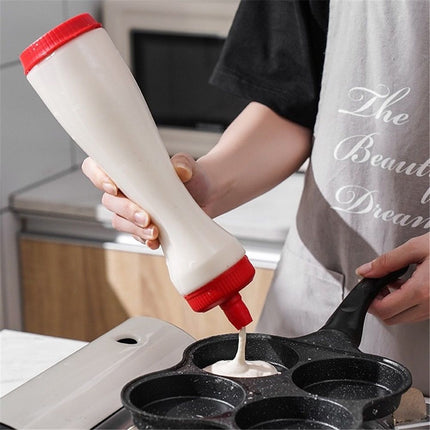 2 pack Premium Pancake Pen - Batter Squeeze Bottle for Perfect Pancake Designs | Easy-to-Clean Pancake Batter Dispenser with Drip-Free Valve | Ideal for Pancakes, Waffles, and Baking Needs（red）