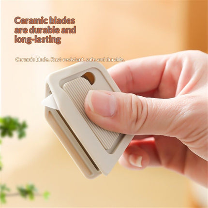 2 pack Mini Ceramic Box Cutter - Auto-Retractable Blade, Magnetic Package Opener, Compact Utility Knife for Mail, Crafts & DIY(2, khaki)