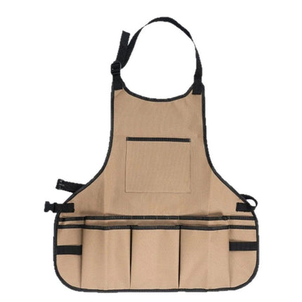 Compact Waterproof Gardening Apron - Tool Organizer for Gardeners, Woodworking & Outdoor Work（ khaki ）