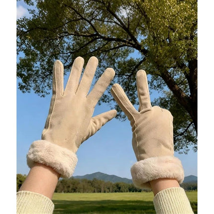 Women's Winter Gloves with Cuffs - Soft, Warm, Touchscreen, Winter Gloves Soft Warm Touchscreen Gloves（khaki）