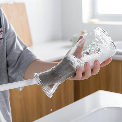 2 pack Long Handle Cleaning Sponge Cup Brush Multifunctional Household Cleaning Brush - Suitable for Cups, Bottles, Glassware（white）