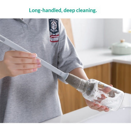 2 pack Long Handle Cleaning Sponge Cup Brush Multifunctional Household Cleaning Brush - Suitable for Cups, Bottles, Glassware（white）