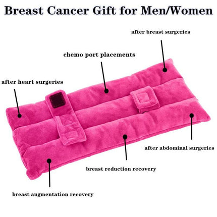 Seat Belt Pillow Post Surgery- Seatbelt Pillows for Post-Surgery, Chemo Port Pillow for Seat Belt, Port Pillows for Chemo Patients Seatbelt, Seatbelt Cushion for Heart Surgery Recovery（rose pink）