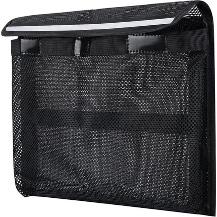 2 pack Heavy Duty Adhesive Mount Closable Boat Storage Bag, Mesh Organizer with Reflective Strips & Hook-and-Loop Fastener for Boat Gear, Fishing Tackle, Home Use(25*34cm)