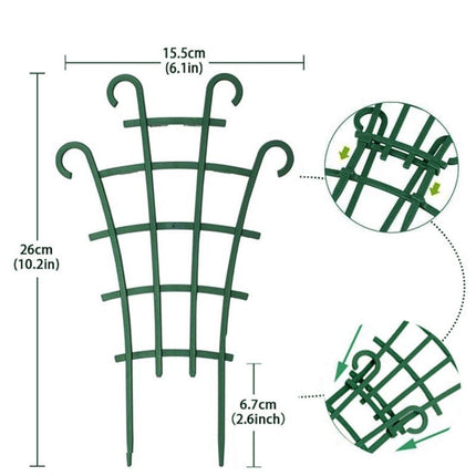 10 Pack Small Trellis for Potted Plants Indoor Outdoor, Tiny Stackable Plastic Climbing Stakes, Mini DIY Garden Support Trellis for Houseplants Vines Vegetables Flowers Stand Frame