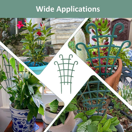 10 Pack Small Trellis for Potted Plants Indoor Outdoor, Tiny Stackable Plastic Climbing Stakes, Mini DIY Garden Support Trellis for Houseplants Vines Vegetables Flowers Stand Frame