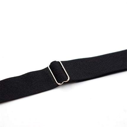 Unisex Adjustable Shirt Garters - Stirrup Shirt Stays - Keeps Shirts Tucked in All Day - Easy-to-Wear Garter Straps with Foot Loop - Black