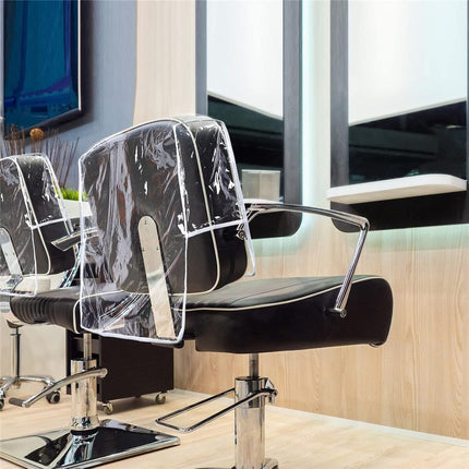 4 pack Barber Chair Cover Protector, Clear PVC Salon Chair Cover, Hairdressing Chair Back Stitched Cover Durable Easy Clean Covers Prevents Damage for Hair Salon Spa Office Chairs（Only transparent cover）
