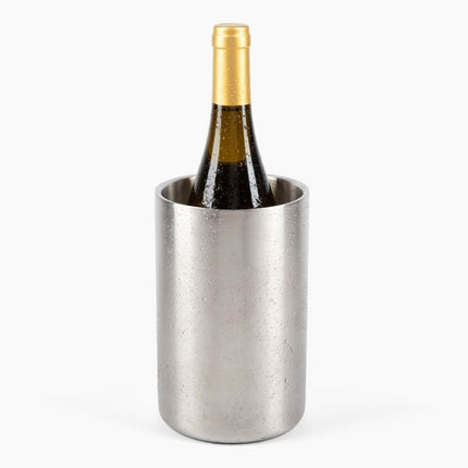 Stainless Steel Double Wall Wine Cooler - Insulated Tabletop Wine Chiller for White Wine & Champagne, Fits Most Standard Sized Bottles（1.6L）