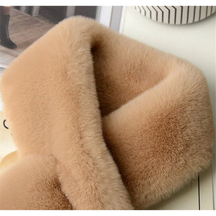 Faux Fur Collar Scarf for Women Winter, Fluffy Scarves Neck Shrug for Cold Weather, Faux Fur Cross Scarf Thick Soft Neck Collar Warm Winter Wrap