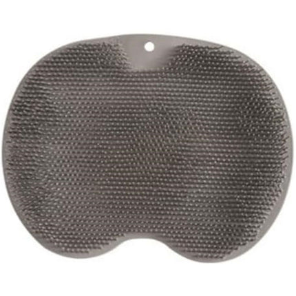 Shower Foot Scrubber Mat with Non-Slip Suction Cups, Non Slip Bathtub and Shower Mat with Suction Cups and Drain Holes, Foot Back Cleaning Pad Back Washer Exfoliating Bath Wash Pad (Grey)