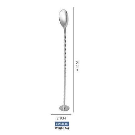 4 pack  Bar Spoon, 10" (25.5 cm), Stainless Steel,Professional Spiral Stir Spoon for Bartenders, Home Bar Mixing Cocktail Making