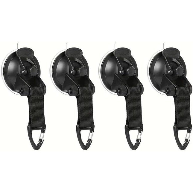 4 PCS Suction Cups Heavy Duty with Hooks,Outdoor Strong Suction Cup Wall Anchor for Camping Tarp Accessory,Car Side Awning,RV Boat Window Glass Camping Trap
