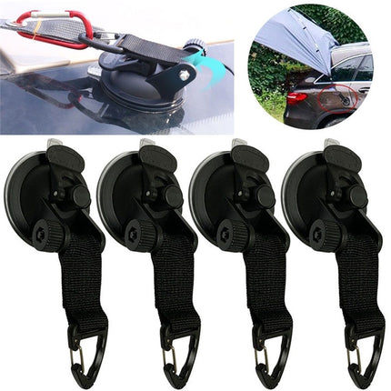 4 PCS Suction Cups Heavy Duty with Hooks,Outdoor Strong Suction Cup Wall Anchor for Camping Tarp Accessory,Car Side Awning,RV Boat Window Glass Camping Trap
