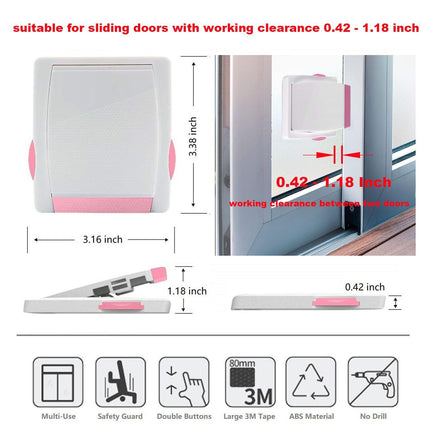 Sliding Door Lock, 4 Pack Child Safety Sliding Glass Door Lock for Sliding Glass Doors, Sliding Windows, Sliding Closet, etc. Easy to Installation Provides More Security for Your Baby and Pets
