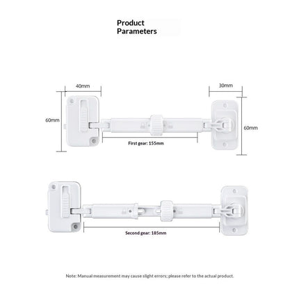 2 Pack Child Proof Window Restrictor, Adjustable Baby Safety Window Lock, Window Safety Locks for Toddlers & Pets, Easy to Install Suitable for Door, Washing Machine, Cat Door (White)