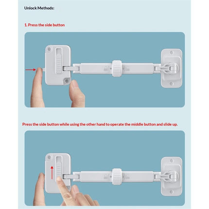 2 Pack Child Proof Window Restrictor, Adjustable Baby Safety Window Lock, Window Safety Locks for Toddlers & Pets, Easy to Install Suitable for Door, Washing Machine, Cat Door (White)